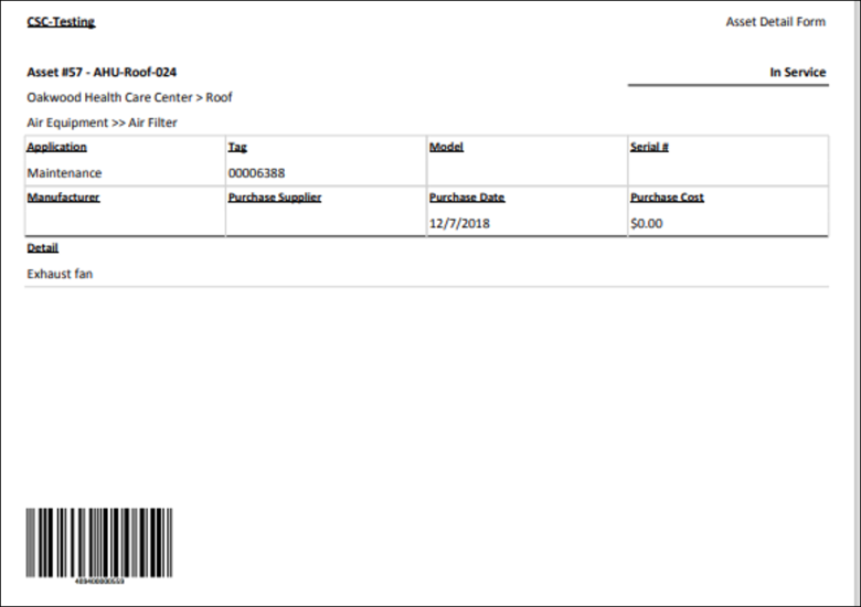 Asset Detail Form